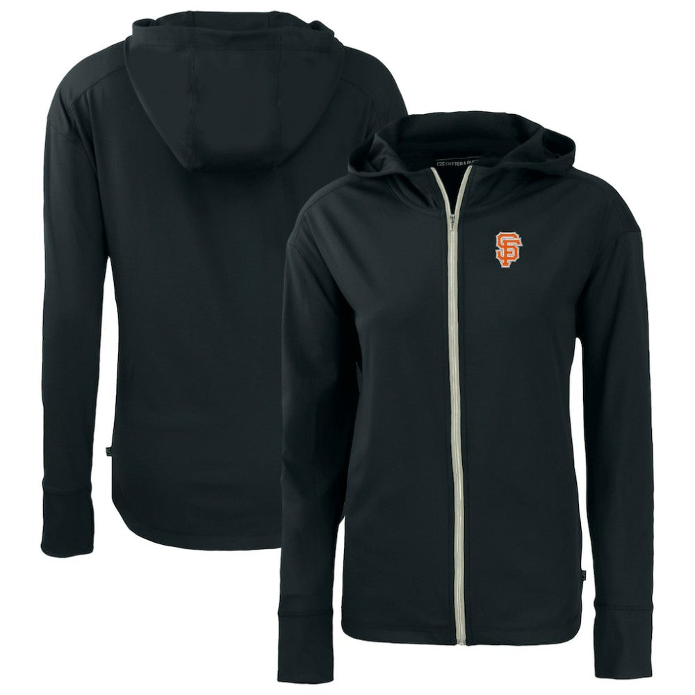 San Francisco Giants Cutter & Buck Women's City Connect Daybreak Eco Recycled Full-Zip Hoodie - Black Hoodies