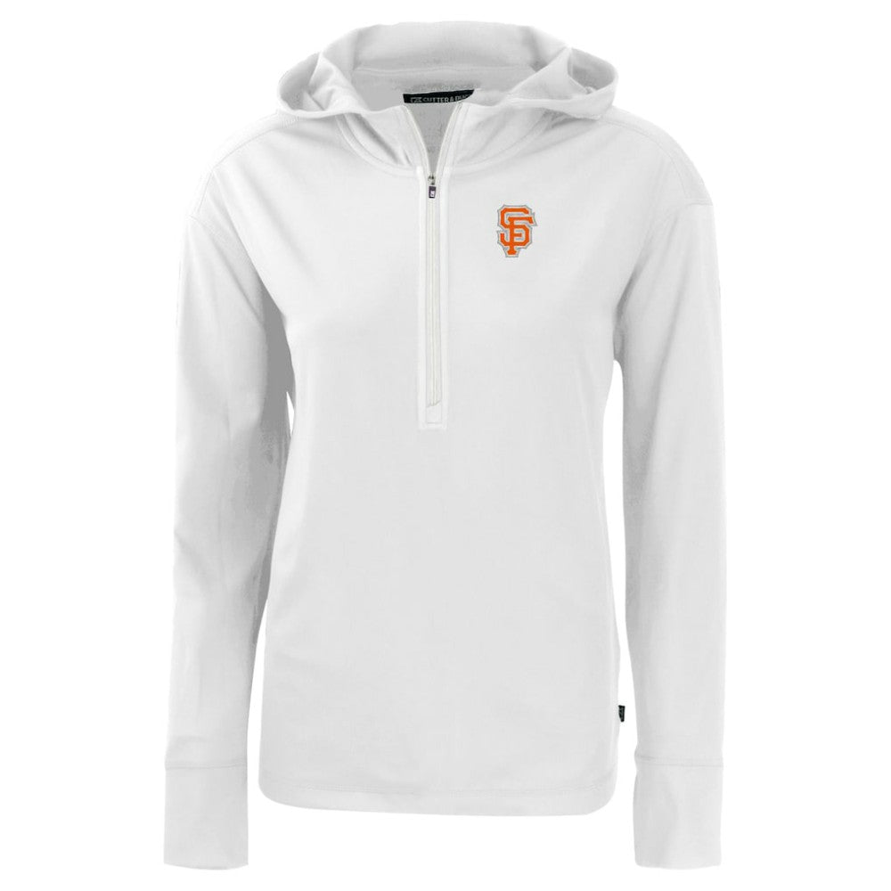 San Francisco Giants Cutter & Buck Women's City Connect Daybreak Eco Recycled Half-Zip Hoodie - White Hoodies