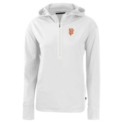 San Francisco Giants Cutter & Buck Women's City Connect Daybreak Eco Recycled Half-Zip Hoodie - White Hoodies