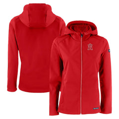 Los Angeles Angels Cutter & Buck Women's City Connect Evoke Eco Softshell Recycled Full-Zip Hoodie Jacket - Red Jackets