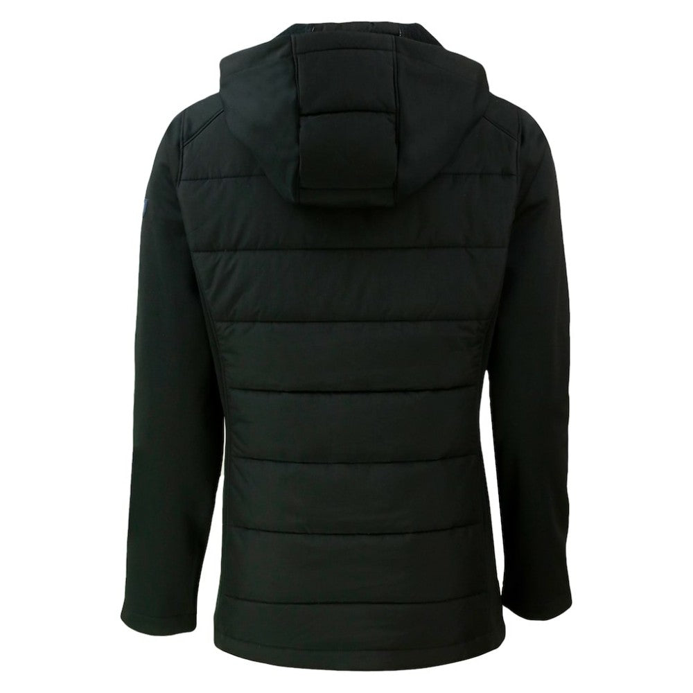 San Diego Padres Cutter & Buck Women's City Connect Evoke Hybrid Eco Softshell Recycled Full-Zip Hoodie Jacket - Black Jackets