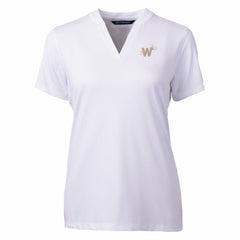 Washington Nationals Cutter & Buck Women's City Connect Forge Heathered Stretch Blade Top - White Tops