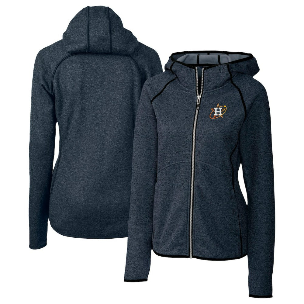 Houston Astros Cutter & Buck Women's City Connect Mainsail Full-Zip Hooded Jacket - Heather Navy Jackets