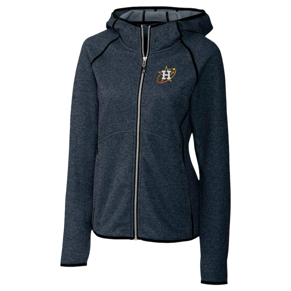 Houston Astros Cutter & Buck Women's City Connect Mainsail Full-Zip Hooded Jacket - Heather Navy Jackets