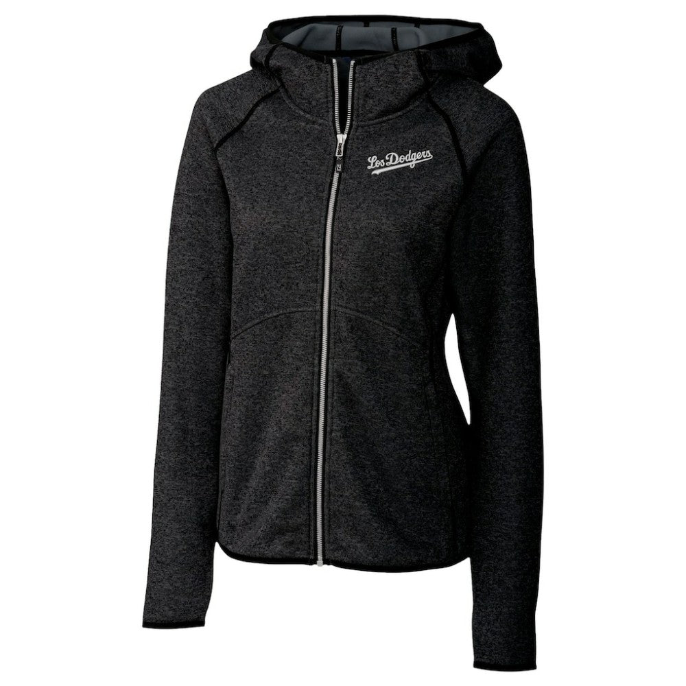 Los Angeles Dodgers Cutter & Buck Women's City Connect Mainsail Full-Zip Hooded Jacket - Heather Charcoal Jackets