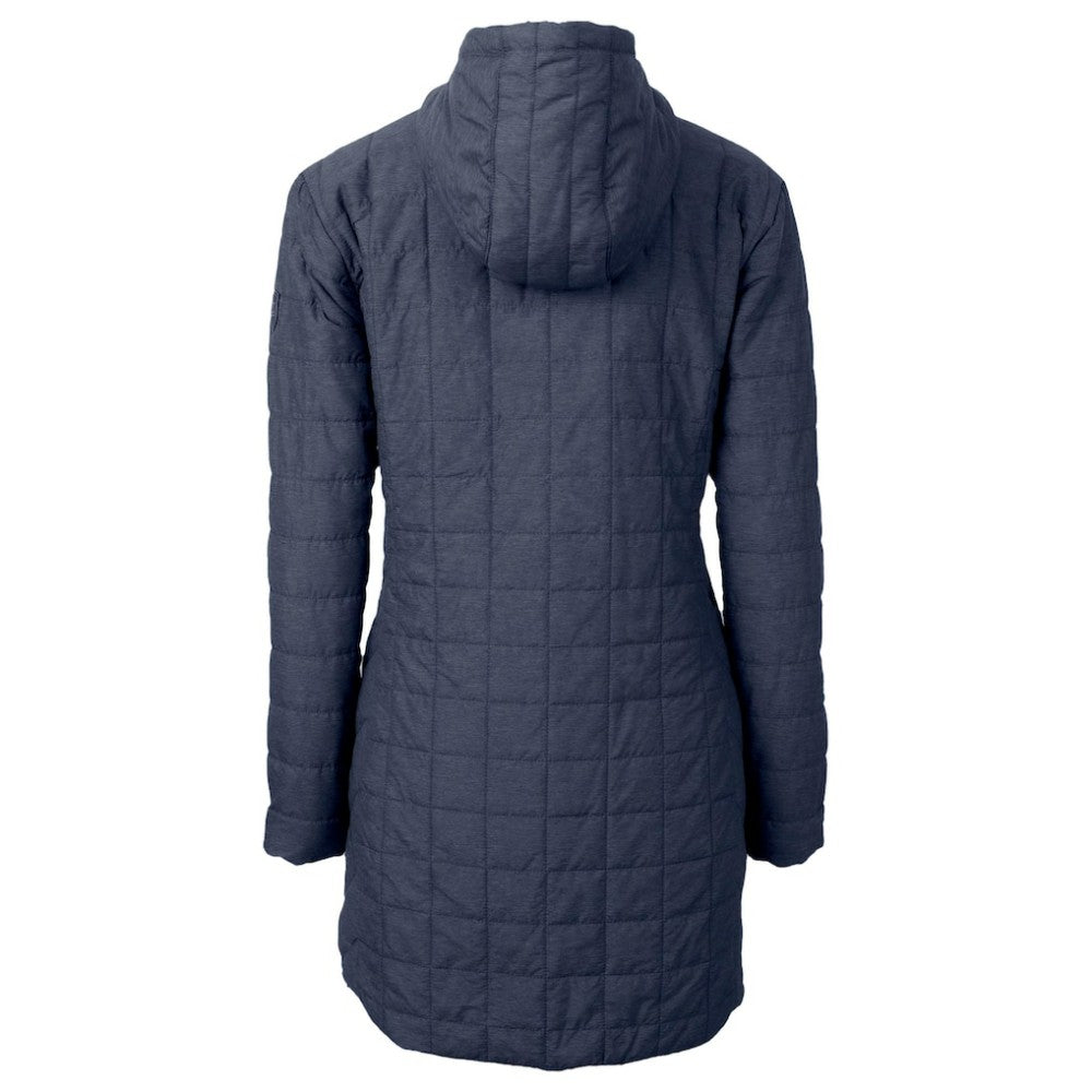 Chicago Cubs Cutter & Buck Women's City Connect Rainier PrimaLoft Eco Insulated Hooded Long Coat - Anthracite