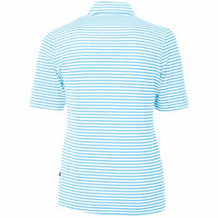 Chicago Cubs Cutter & Buck Women's City Connect Virtue Eco Pique Stripe Recycled Top - Powder Blue Tops