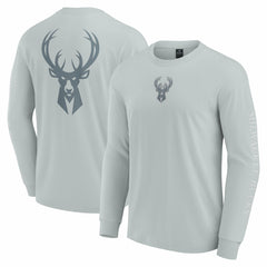 Milwaukee Bucks Elements Strive Long Sleeve T-Shirt  Gray