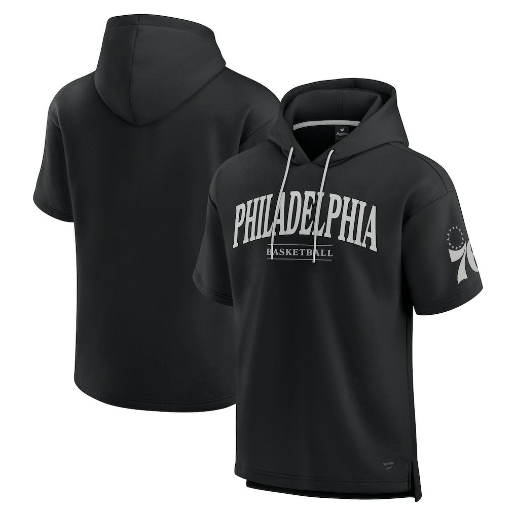 Philadelphia 76ers Elements Ready Short Sleeve Pullover Hoodie Black