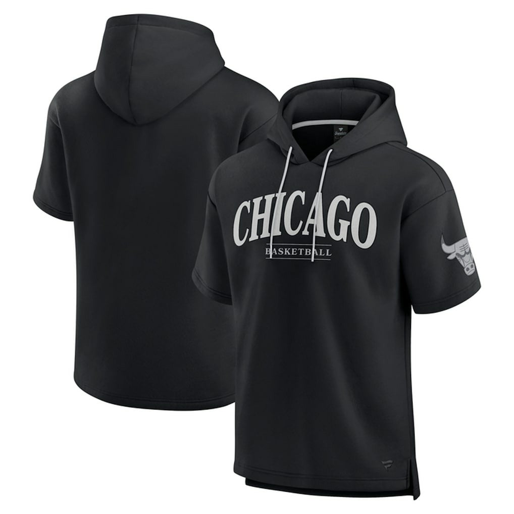 Chicago Bulls Elements Ready Short Sleeve Pullover Hoodie Black