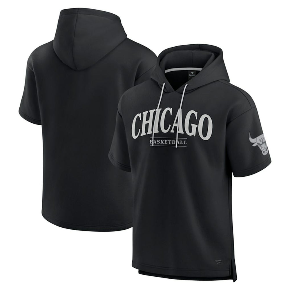 Chicago Bulls Elements Ready Short Sleeve Pullover Hoodie Black
