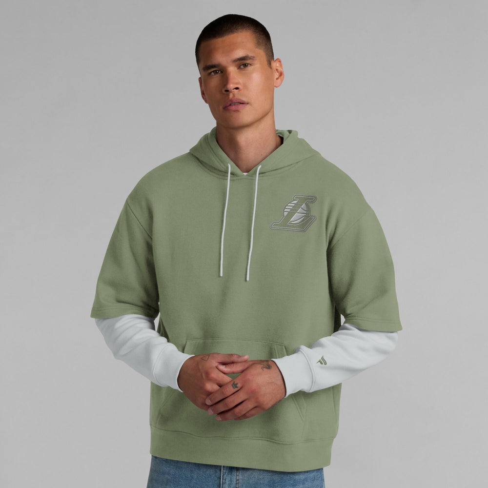Los Angeles Lakers Elements Sleek Pullover Hoodie Olive