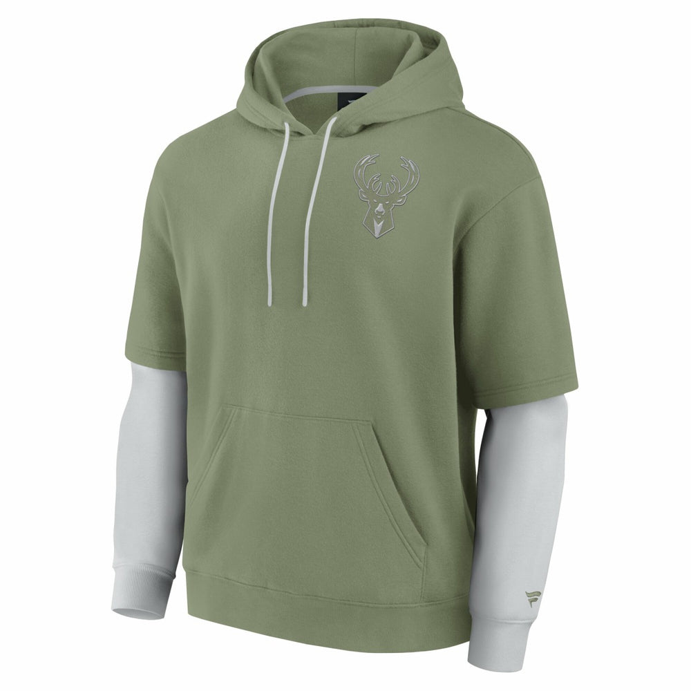 Milwaukee Bucks Elements Sleek Pullover Hoodie Olive