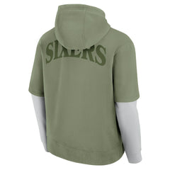 Philadelphia 76ers Elements Sleek Pullover Hoodie Olive