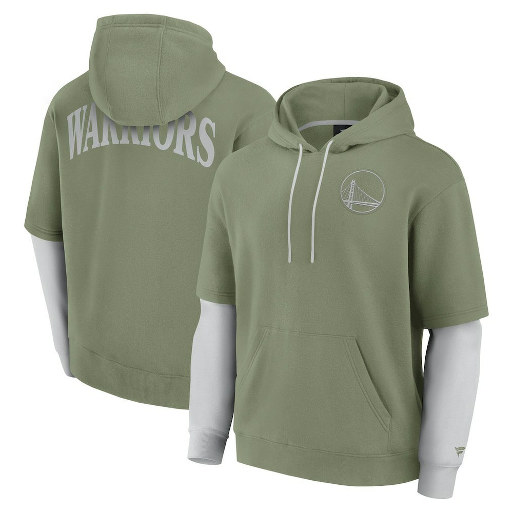 Golden State Warriors Elements Sleek Pullover Hoodie Olive