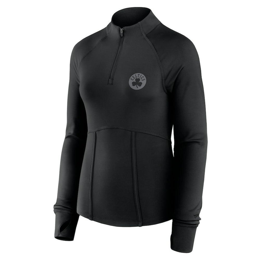 Boston Celtics Women's Elements Match Raglan Quarter-Zip Top Black