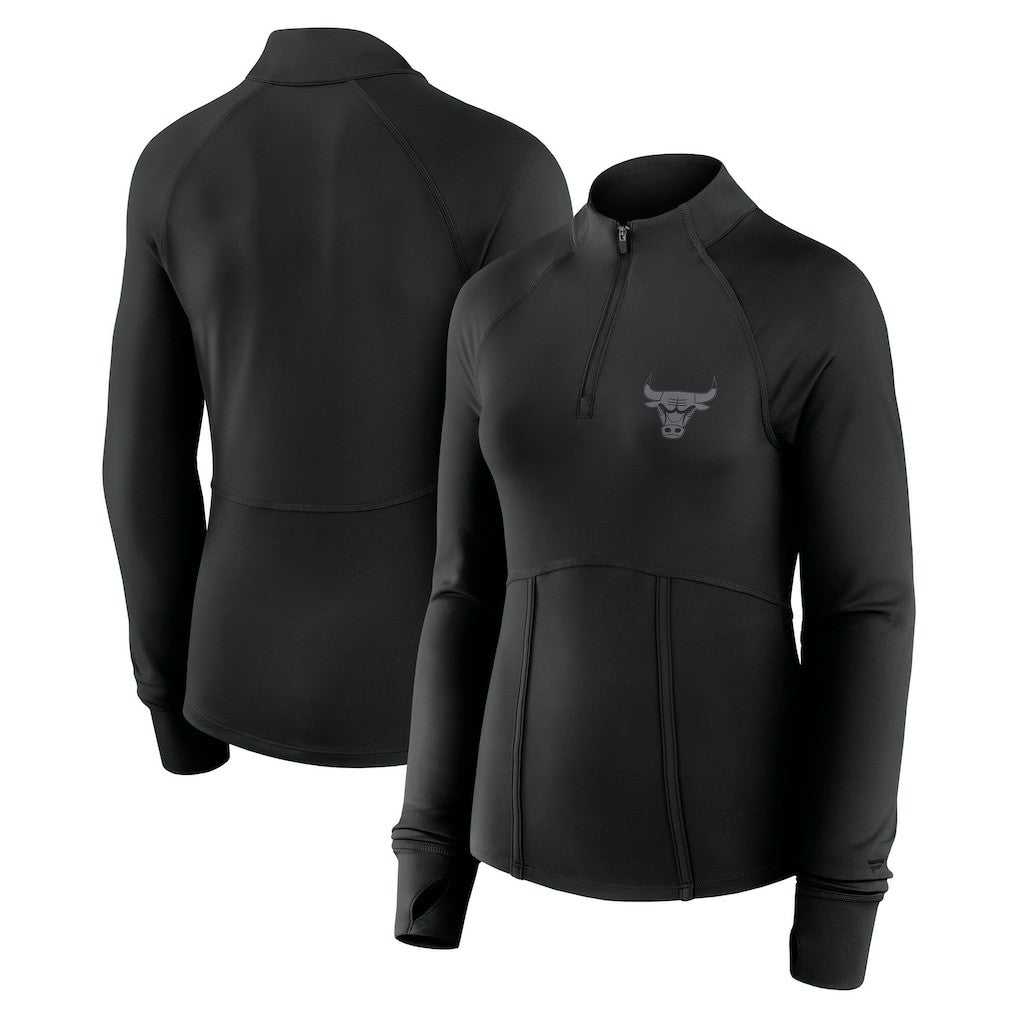 Chicago Bulls Women's Elements Match Raglan Quarter-Zip Top Black