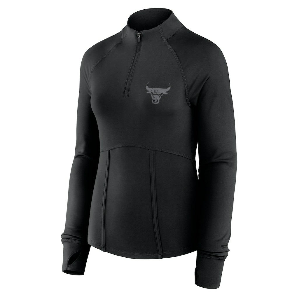 Chicago Bulls Women's Elements Match Raglan Quarter-Zip Top Black