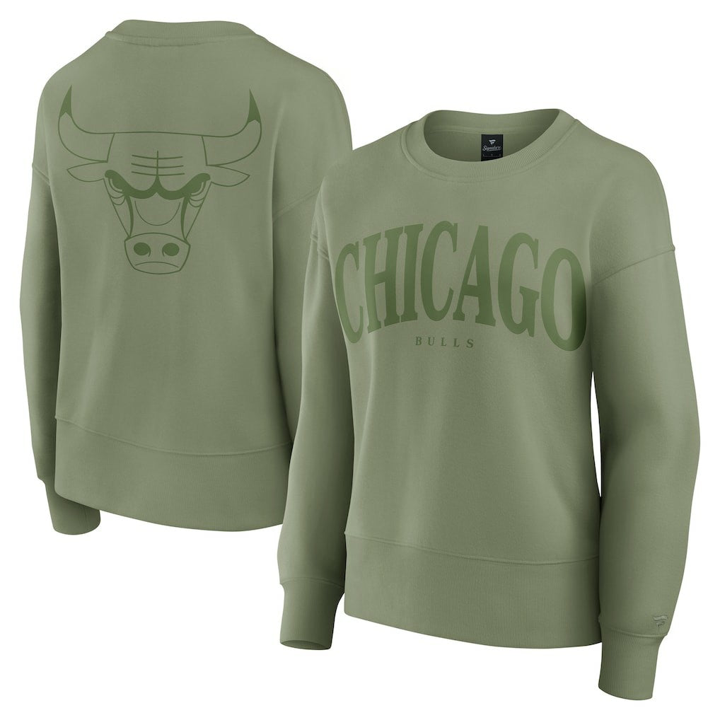 Chicago Bulls Women's Elements Flow Pullover Sweatshirt Olive