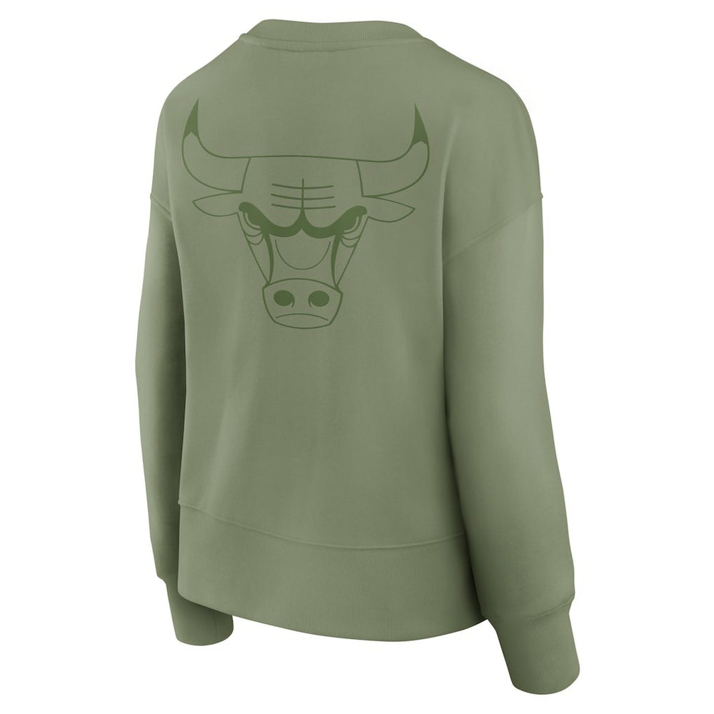 Chicago Bulls Women's Elements Flow Pullover Sweatshirt Olive