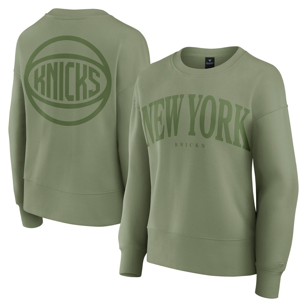 New York Knicks Women's Elements Flow Pullover Sweatshirt Olive
