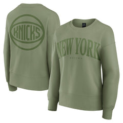 New York Knicks Women's Elements Flow Pullover Sweatshirt Olive