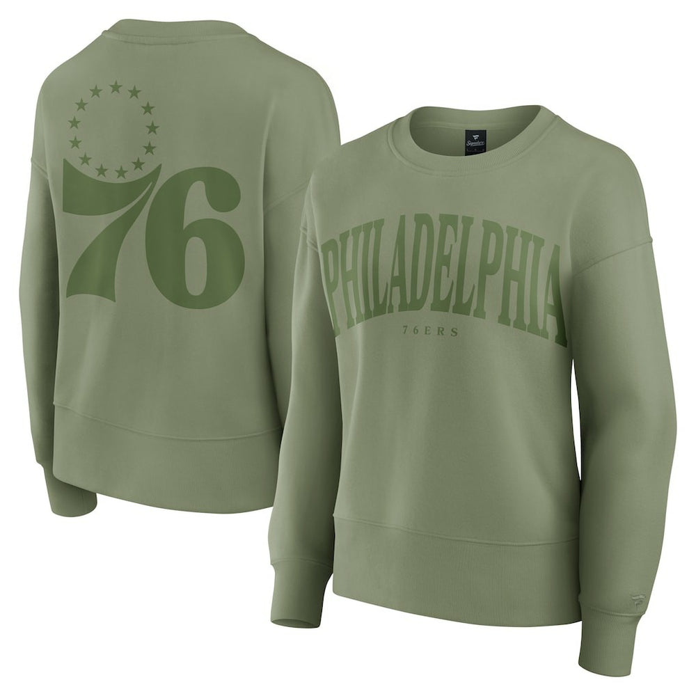 Philadelphia 76ers Women's Elements Flow Pullover Sweatshirt Olive