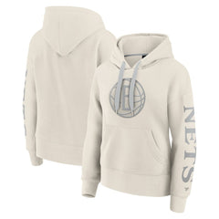 Brooklyn Nets Women's Elements Next Pullover Hoodie Cream
