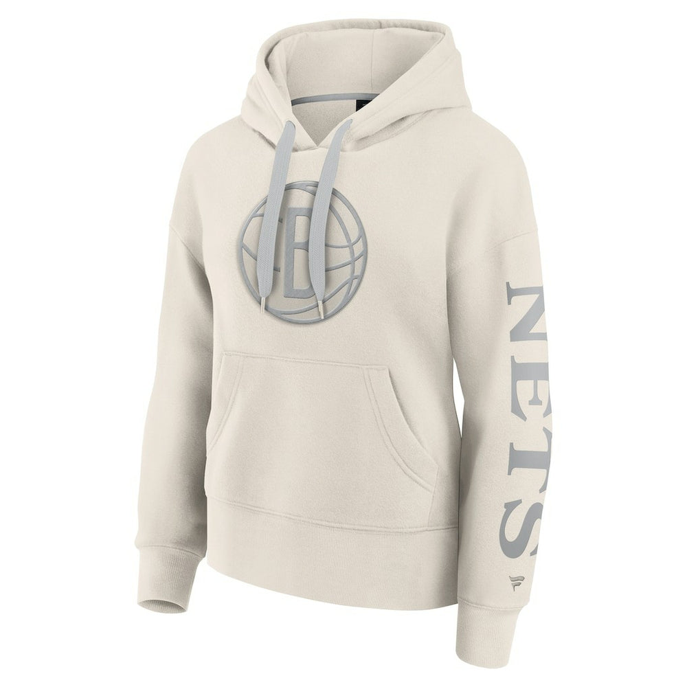 Brooklyn Nets Women's Elements Next Pullover Hoodie Cream