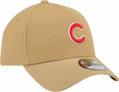 Chicago Cubs New Era Logo Essentials 9FORTY A-Frame Adjustable Hat - Khaki Hats