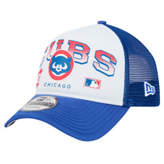 Chicago Cubs New Era Retro Wordmark 9FORTY A-Frame Trucker Adjustable Hat - White Hats
