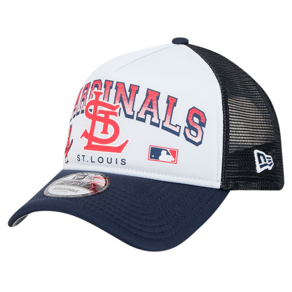 St. Louis Cardinals New Era Retro Wordmark 9FORTY A-Frame Trucker Adjustable Hat - White Hats
