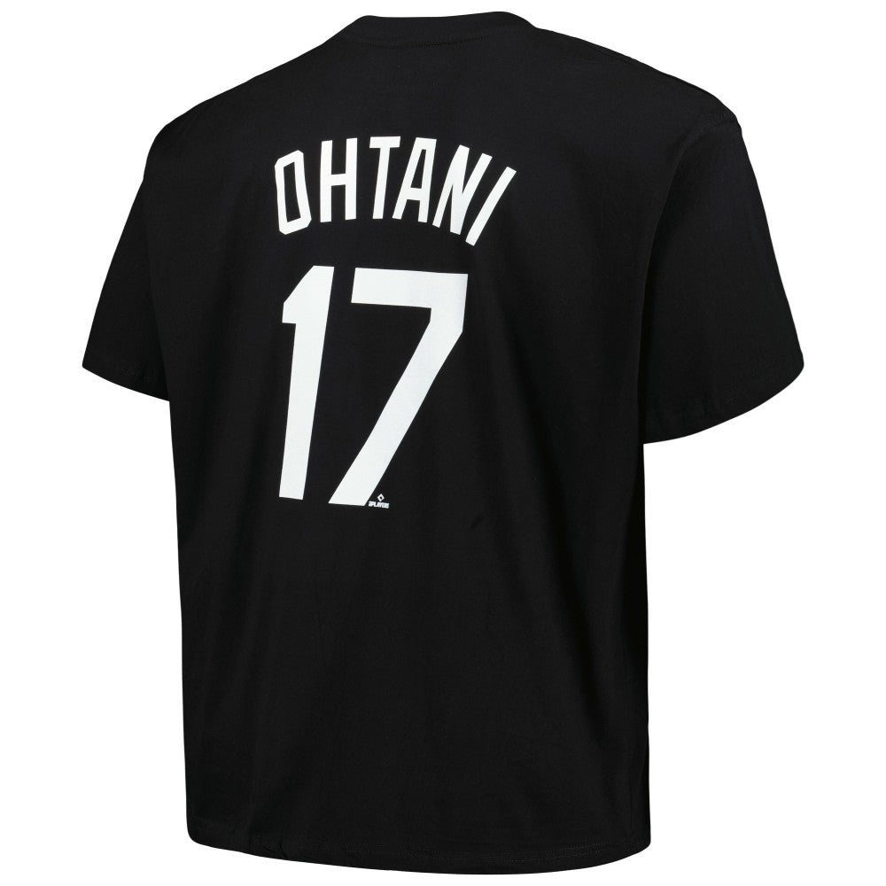 Shohei Ohtani Los Angeles Dodgers Profile Big & Tall Name & Number T-Shirt - Black T-shirts