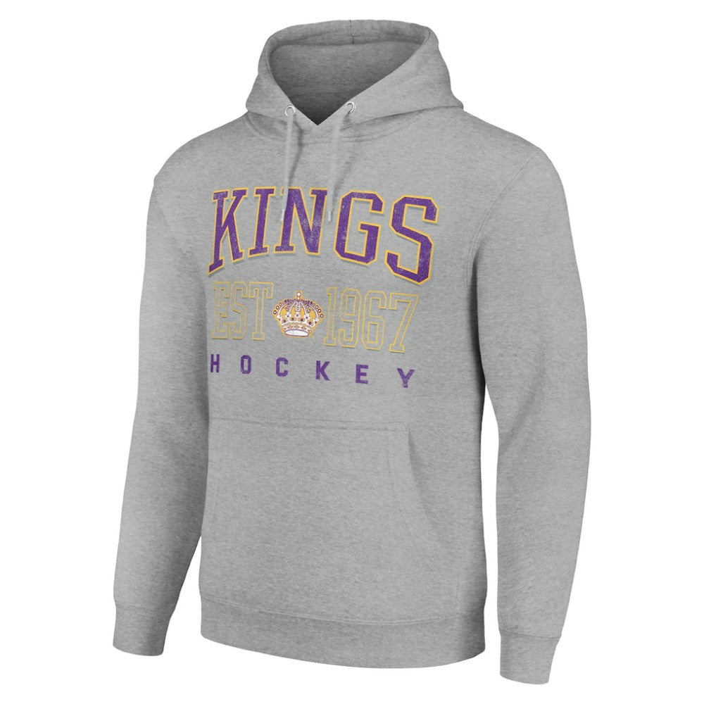 NHL Los Angeles Kings Starter Retro Graphic Pullover Hoodie - Heather Gray