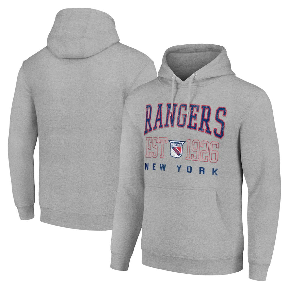 NHL New York Rangers Starter Retro Graphic Pullover Hoodie - Heather Gray