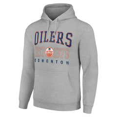 NHL Edmonton Oilers Starter Retro Graphic Pullover Hoodie - Heather Gray