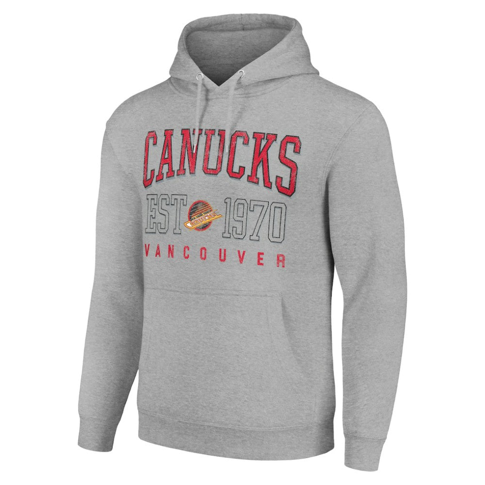 NHL Vancouver Canucks Starter Retro Graphic Pullover Hoodie - Heather Gray