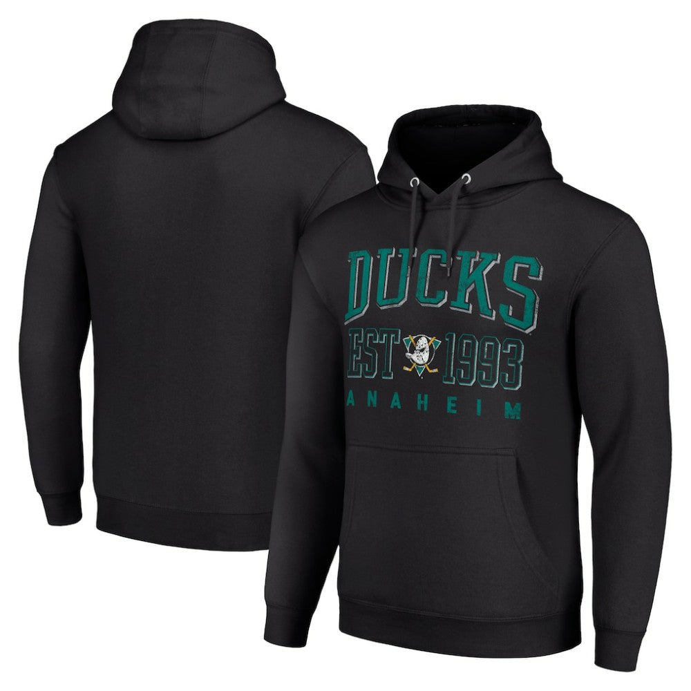 NHL Anaheim Ducks Starter Retro Graphic Pullover Hoodie - Black