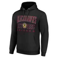 NHL Chicago Blackhawks Starter Retro Graphic Pullover Hoodie - Black