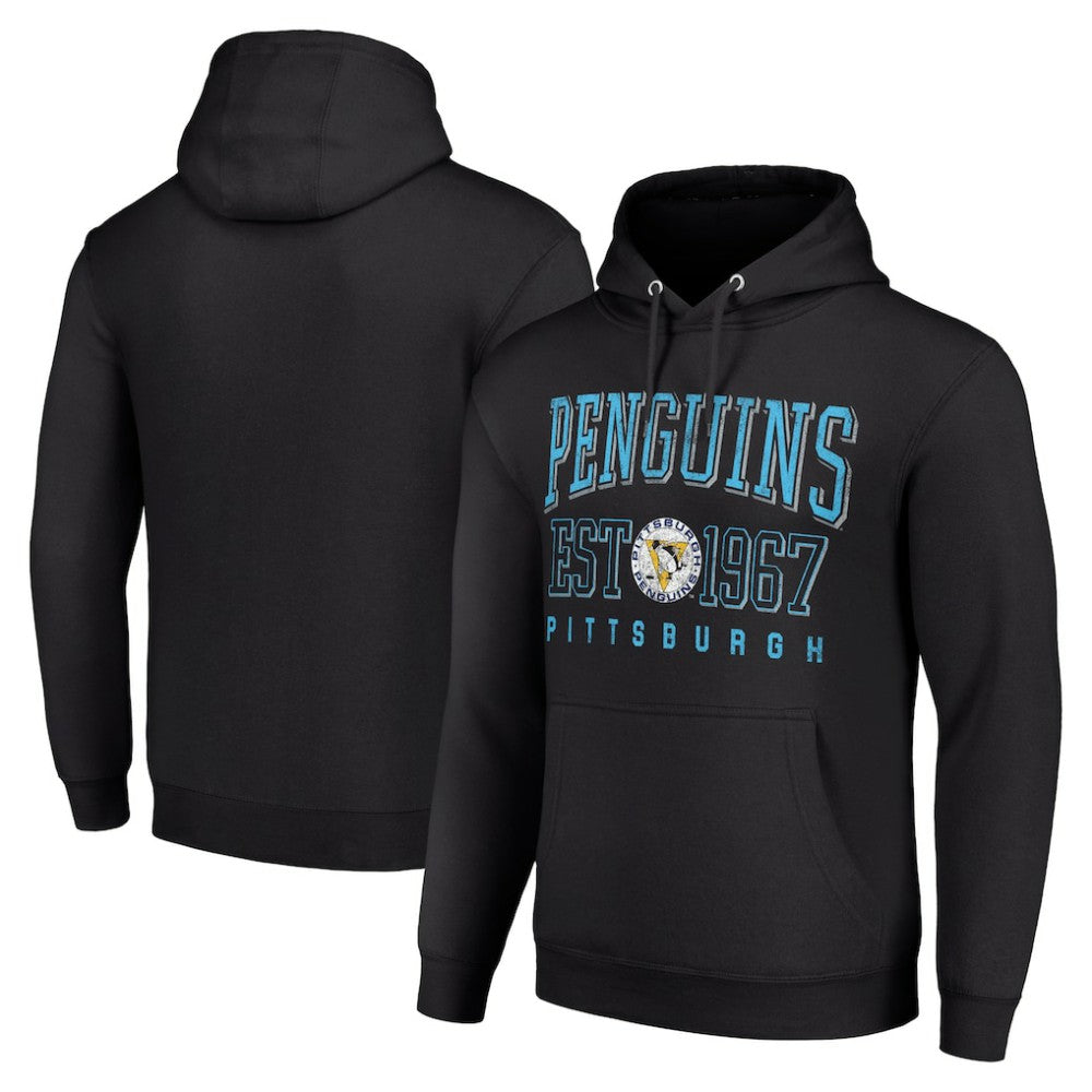 NHL Pittsburgh Penguins Starter Retro Graphic Pullover Hoodie - Black
