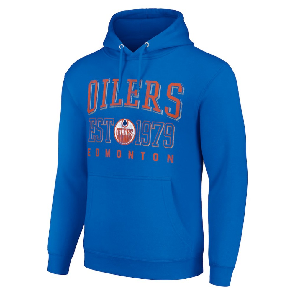 NHL Edmonton Oilers Starter Retro Graphic Pullover Hoodie - Royal