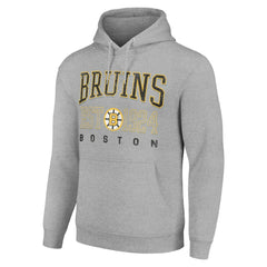 NHL Boston Bruins Starter Retro Graphic Pullover Hoodie - Heather Gray