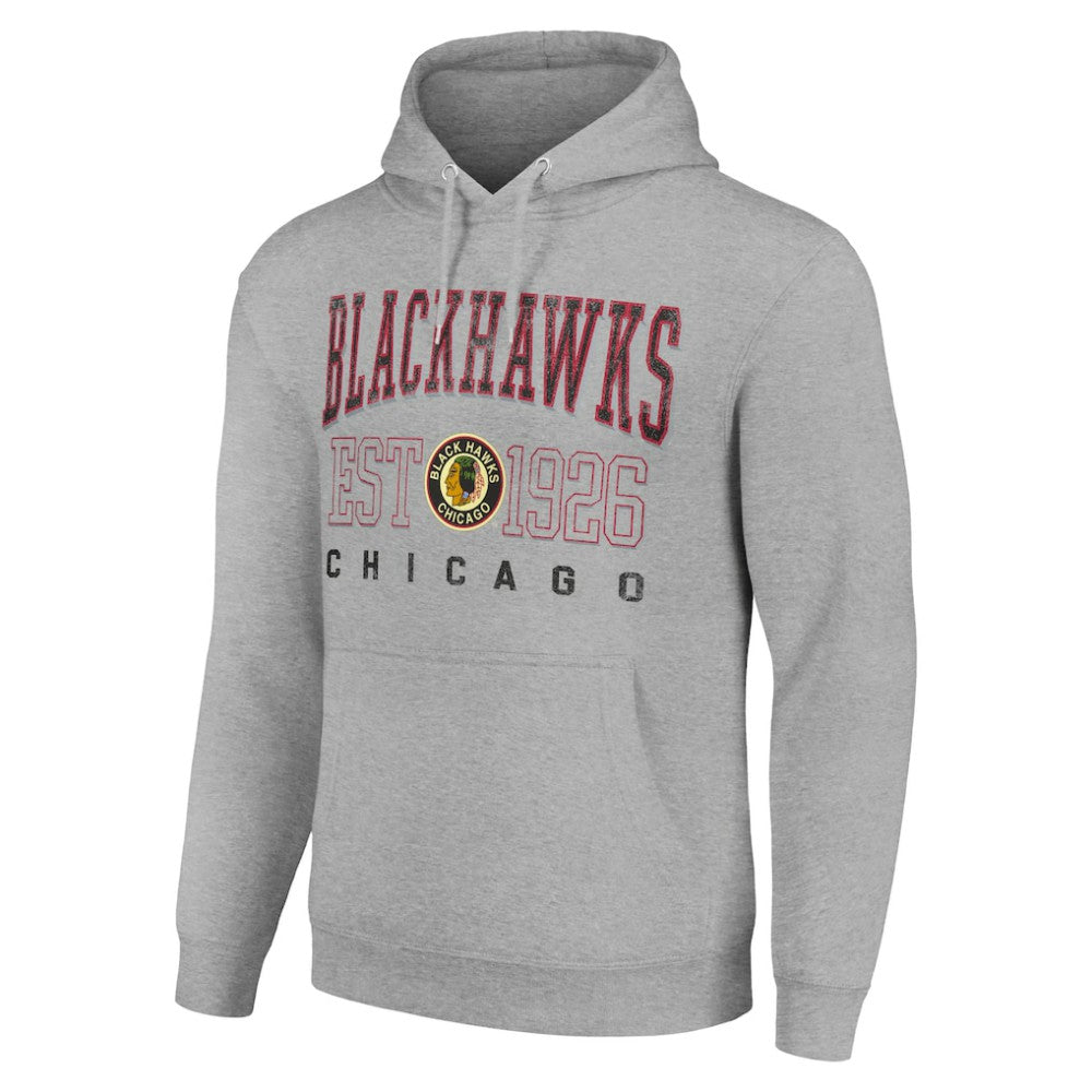 NHL Chicago Blackhawks Starter Retro Graphic Pullover Hoodie - Heather Gray