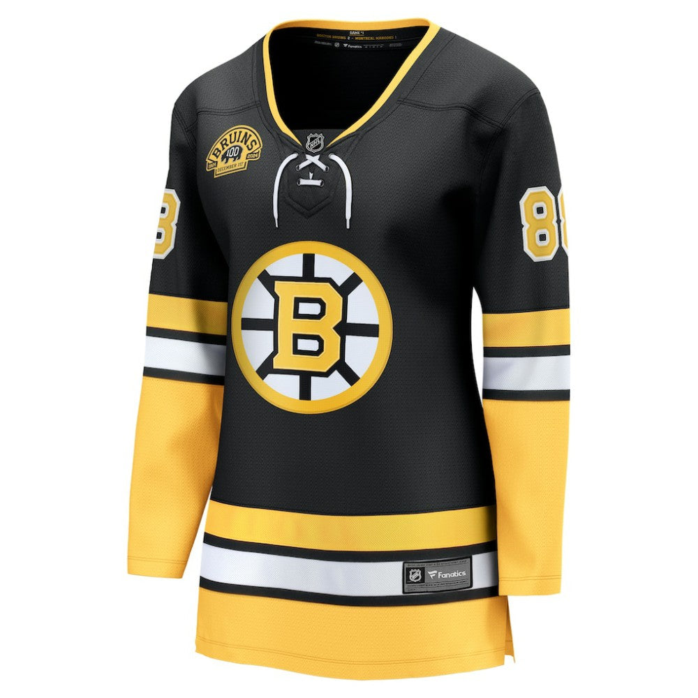 NHL David Pastrnak Boston Bruins Fanatics Women's 100th Anniversary Breakaway Jersey - Black
