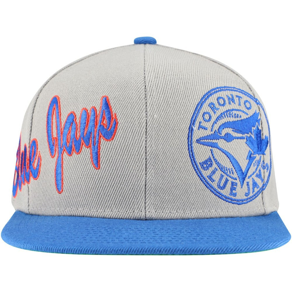 Toronto Blue Jays Mitchell & Ness Knock Out Panel Snapback Hat - Gray Hats