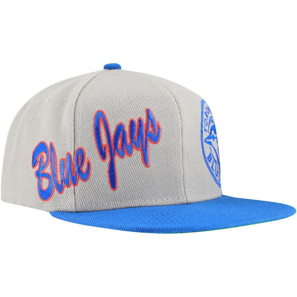 Toronto Blue Jays Mitchell & Ness Knock Out Panel Snapback Hat - Gray Hats