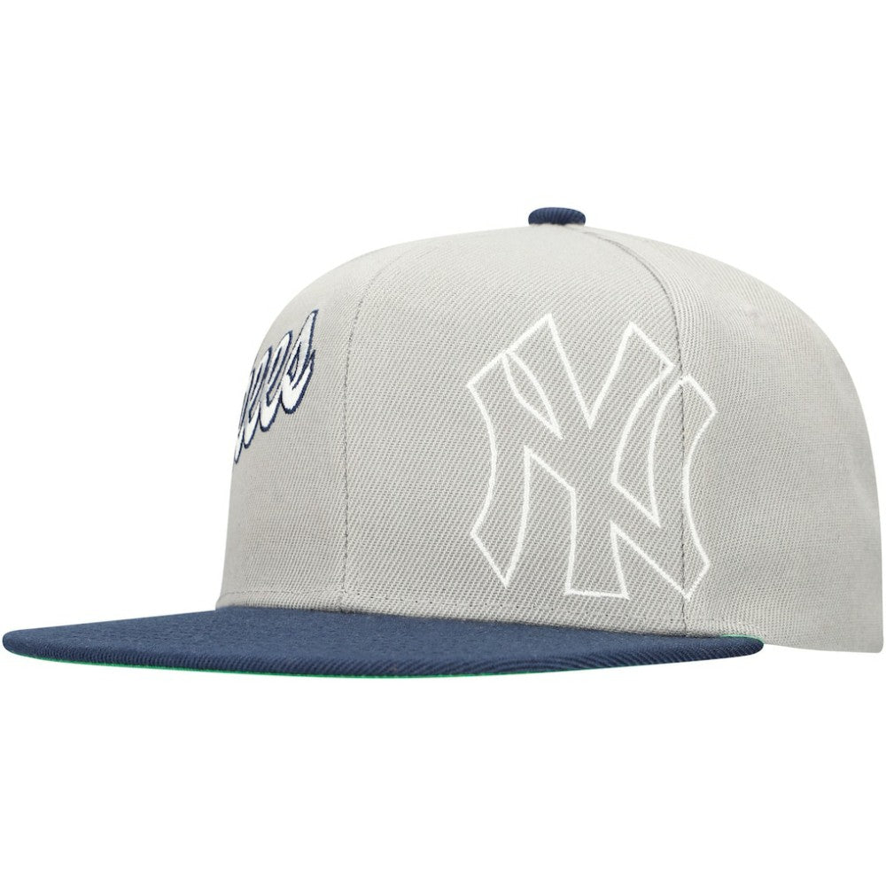 New York Yankees Mitchell & Ness Knock Out Panel Snapback Hat - Gray Hats