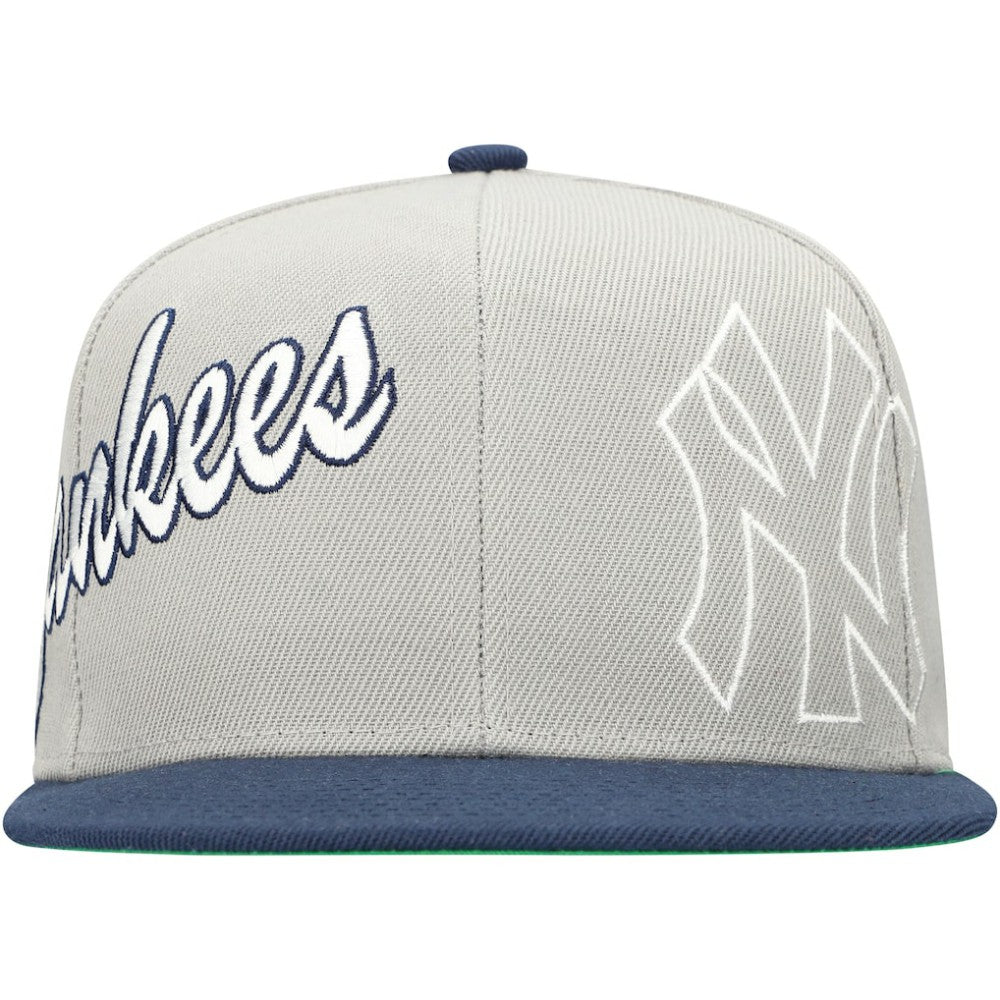 New York Yankees Mitchell & Ness Knock Out Panel Snapback Hat - Gray Hats
