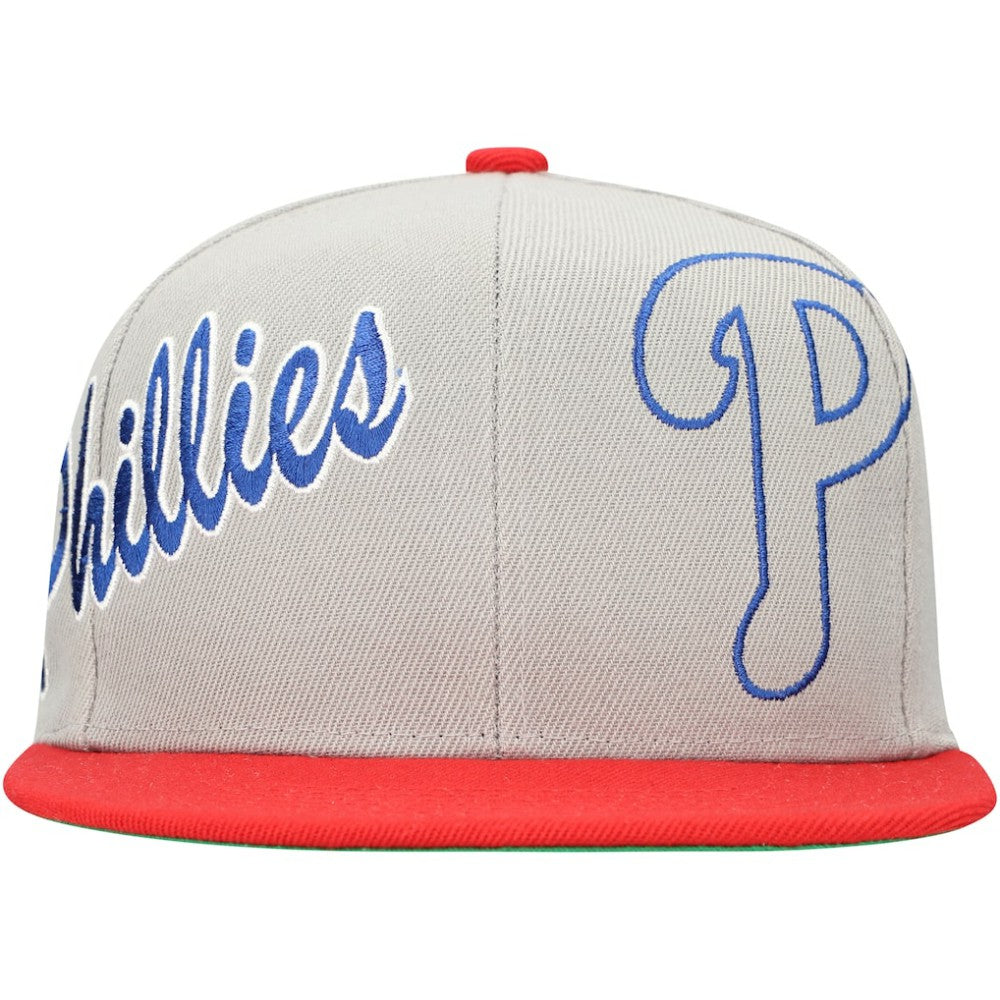 Philadelphia Phillies Mitchell & Ness Knock Out Panel Snapback Hat - Gray Hats
