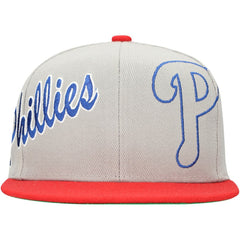 Philadelphia Phillies Mitchell & Ness Knock Out Panel Snapback Hat - Gray Hats